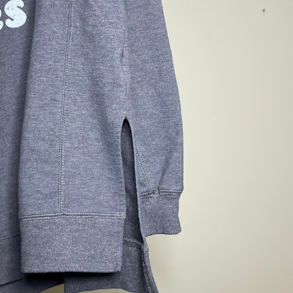 Wildfox Easy Does It Statement Sweatshirt Gray and Rainbow Top Split Side - Picture 6 of 6